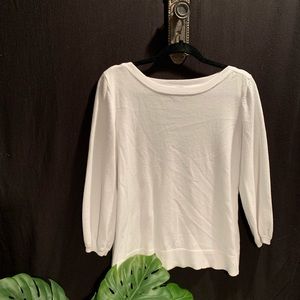 Lightweight white sweater with adorable sleeve